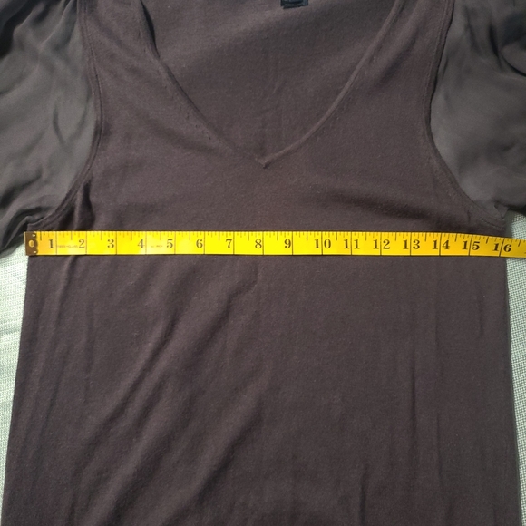 FCUK Silk Sleeve Knit Top in Deep Grey - Picture 6 of 16